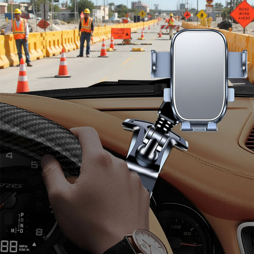 Support de Téléphone pour Voiture – Fixation Tableau de Bord Anti-Vibrations