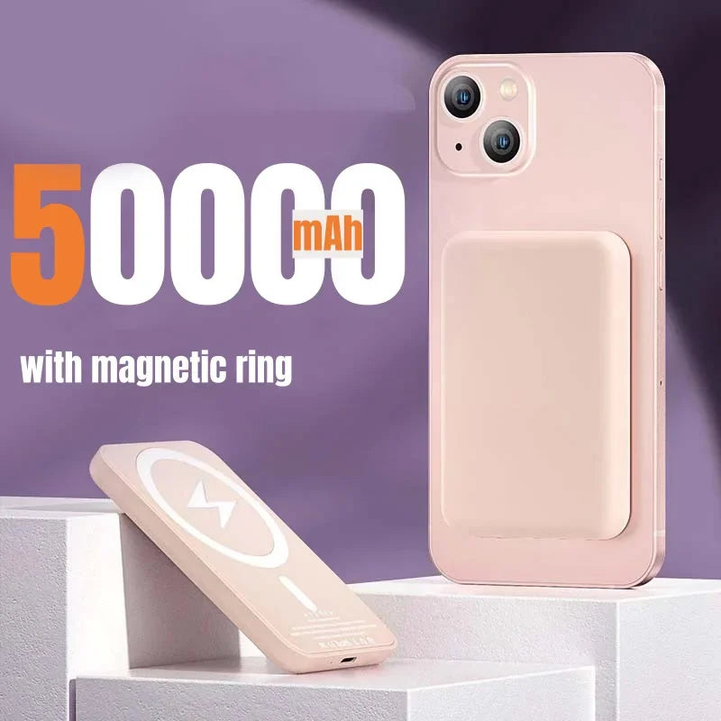 Batterie Externe Magnétique 500 000 mAh – Charge Sans Fil, Charge Rapide 22,5 W, Compatible iPhone, Samsung & Android