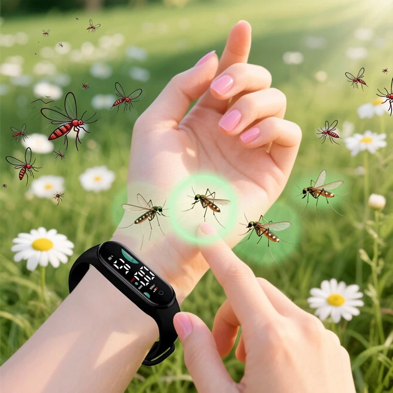 Bracelet Anti-Moustiques Ultrasonique avec Écran Numérique