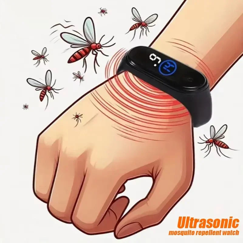 ProdBracelet Anti-Moustiques à Ultrasons Haute Technologie – Répulsif Électronique pour Intérieur et Extérieur