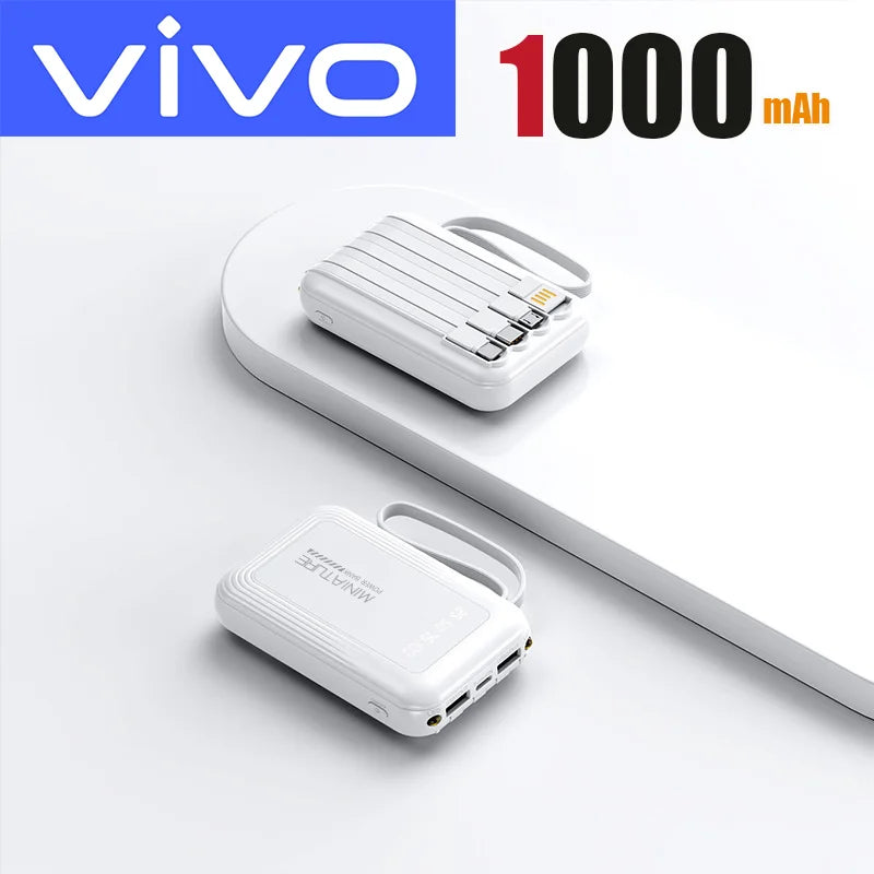 Batterie Externe VIVO 500000 mAh 120W – Power Bank avec 4 Câbles Intégrés, Charge Ultra Rapide pour iPhone, Samsung, Huawei & Xiaomi