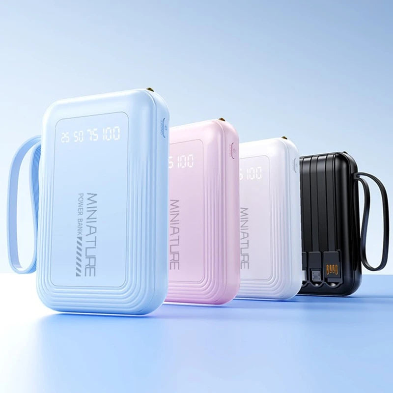 Batterie Externe VIVO 500000 mAh 120W – Power Bank avec 4 Câbles Intégrés, Charge Ultra Rapide pour iPhone, Samsung, Huawei & Xiaomi
