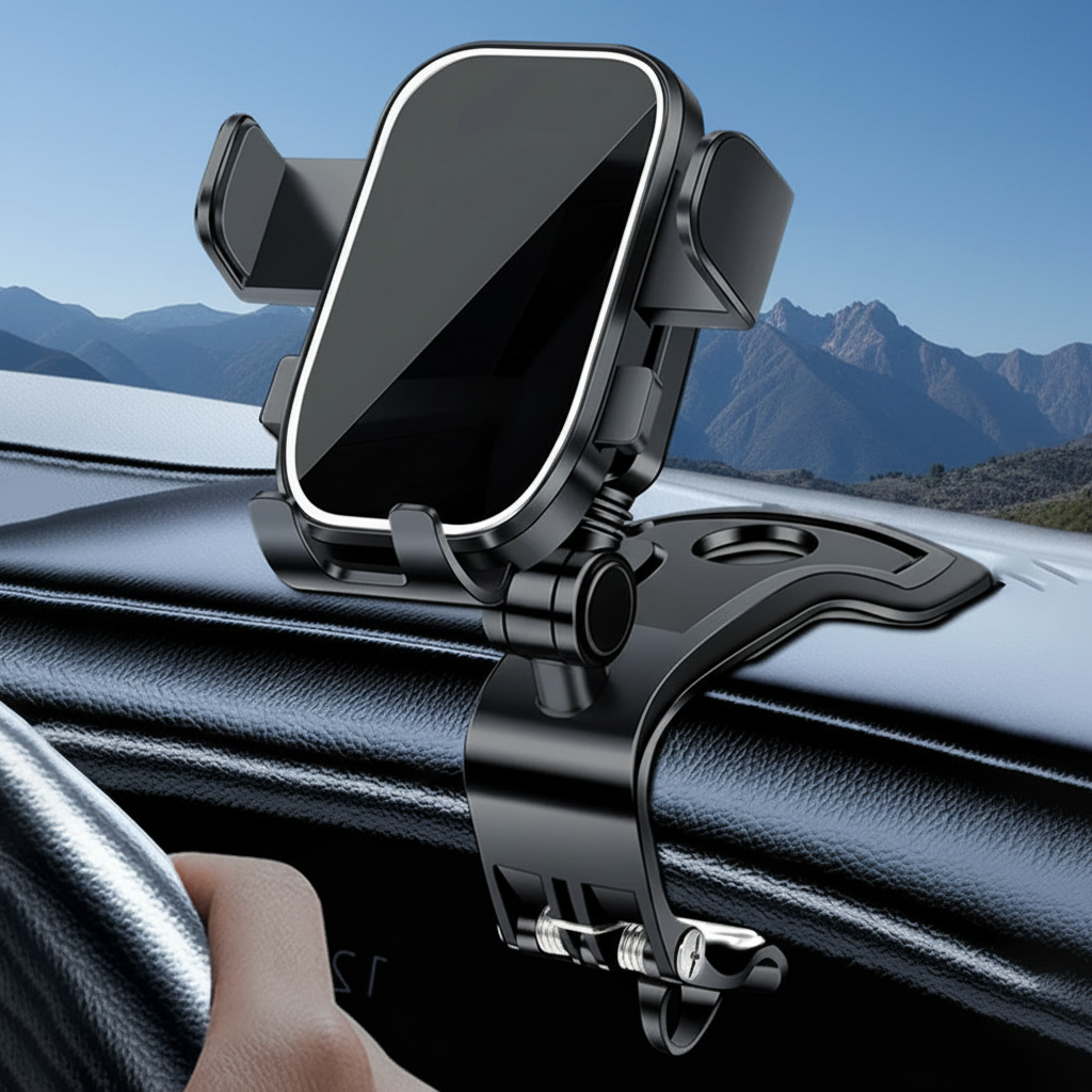 Support de Téléphone pour Voiture – Fixation Tableau de Bord Anti-Vibrations