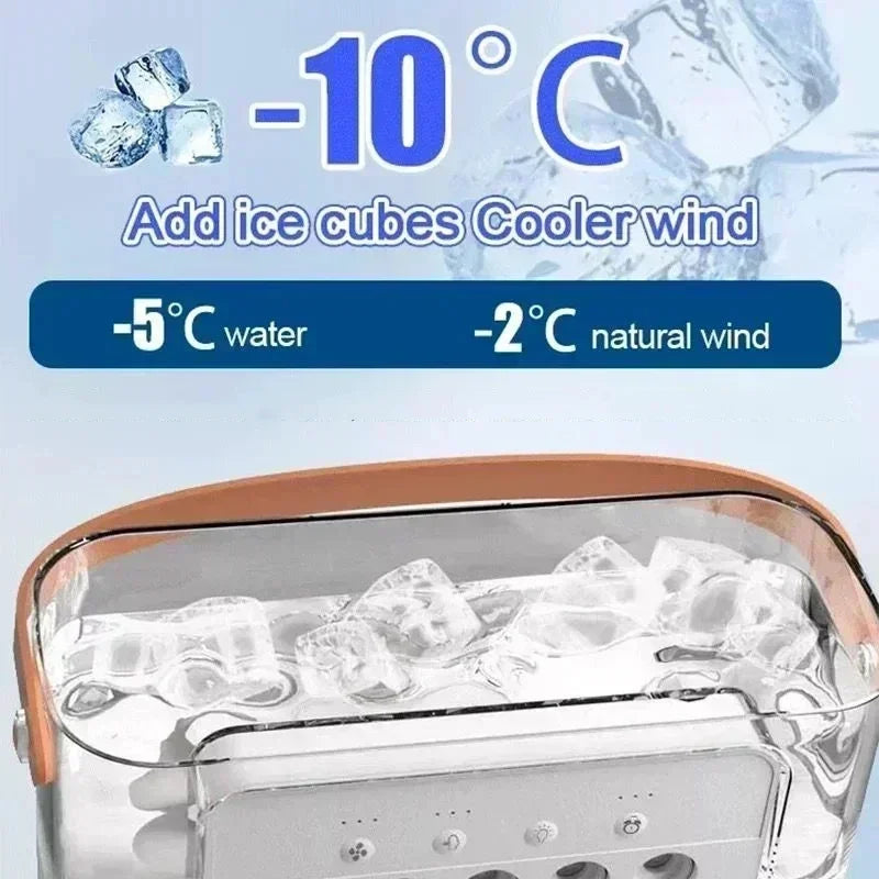 Mini Climatiseur 3-en-1 Portable – Ventilateur, Humidificateur et Veilleuse LED pour Maison et Bureau