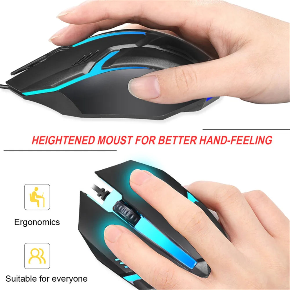 Souris Gaming Filaire USB E-Sports RGB – 5000 DPI, LED Multicolore, Compatible PC & Ordinateur Portable