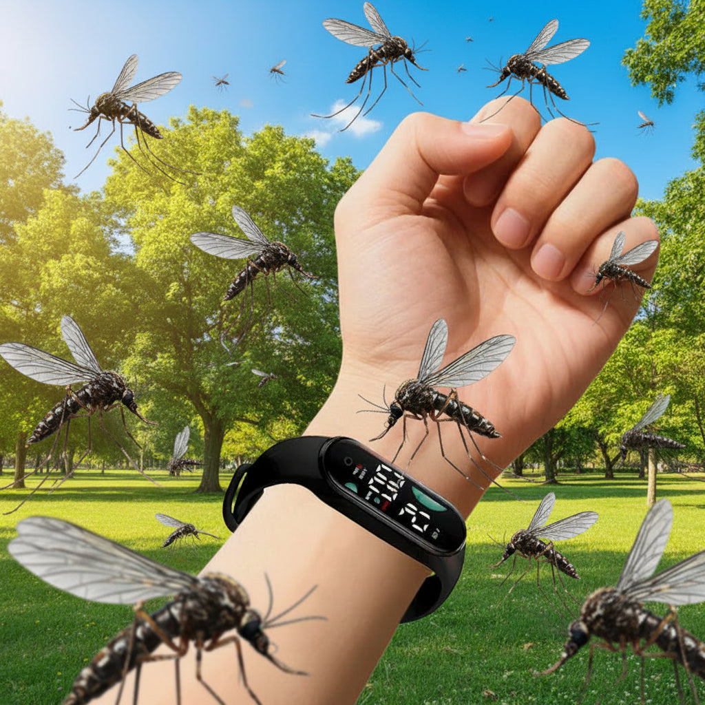 Bracelet Anti-Moustiques Ultrasonique avec Écran Numérique
