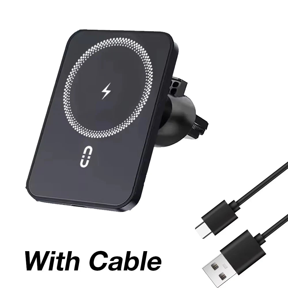 Support de Voiture Magnétique avec Chargeur Sans Fil – Compatible MagSafe pour iPhone 12 à 17 Pro Max